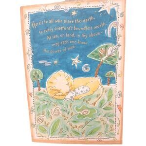 Set 9 Cards Hallmark Christmas Lion & Lamb Peace Joy To Everyone w Envelopes VNT